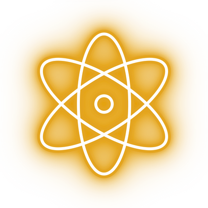 Neon yellow atom icon