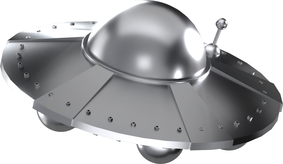 UFO with silver color 3D